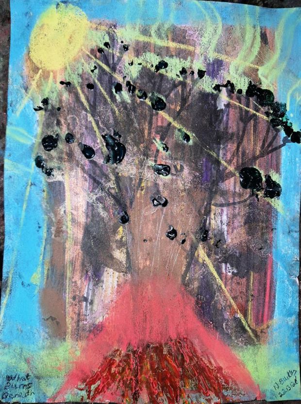 Abstract painting: What Burns Beneath